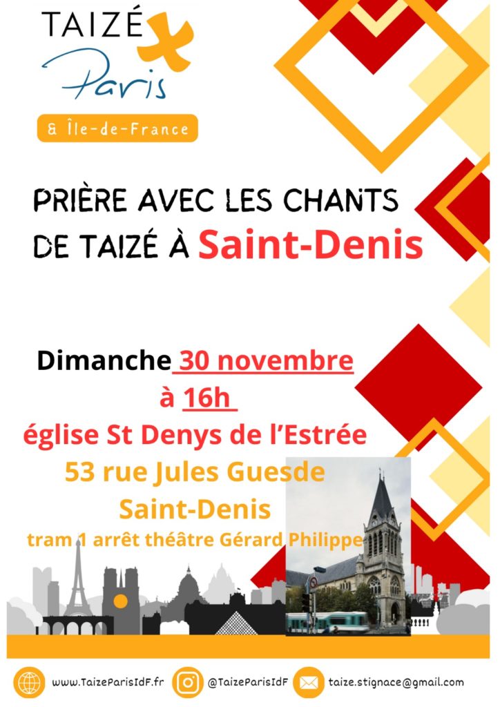 Prière avec les chant de Taizé à Saint-Denis